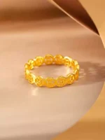 Custom Gold Ring for Women, French Niche Design, Elegant Luxury Adjustable Band, Minimalist High-End Jewelry Gift